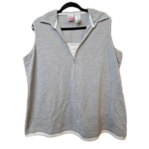 Just My Size Grey Sleeveless Layered Polo
